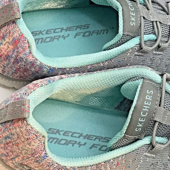 Skechers Virtue Slip-On Sneakers Women's 9 Gray/Multi Vegan Memory Foam Low Shoe - Picture 10 of 10